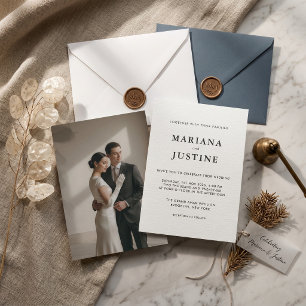 Convite de Casamento Minimalista de Inverno com La
