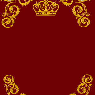 Convite Real ao Casamento de Damasco Vermelho e Do