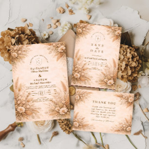 Cartão RSVP Casamento Clássico de Jardim de Outono