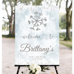 Adesivo Chá de fraldas de inverno em floco de neve