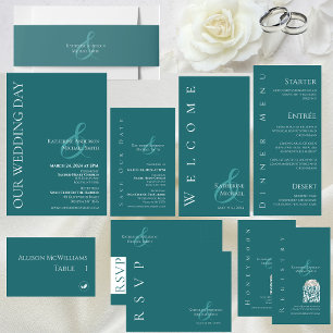 Convites Modern Simple Wedding-Emerald Green-