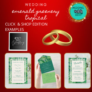 Convites casamento tropical de esmerald greenery