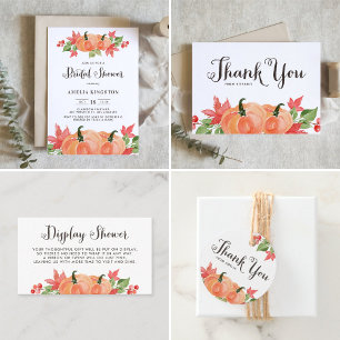 Convites Rustic Watercolor Pumpkins Cai No Lunchedo Bridal
