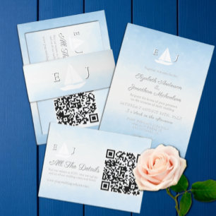 Convites Casamento Aquarela Água Encontra Céu