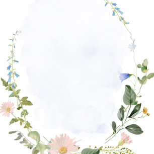 Convites Chá de casamento de flores silvestres de cor azul-