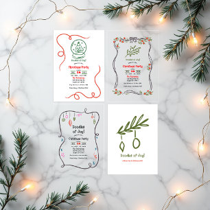Convites Doodles de Joy! Festa de Natal Desenhada à Mão Bra