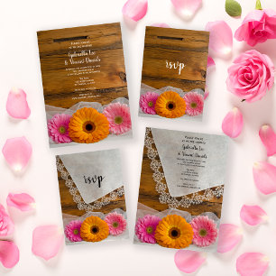 Daisy Trio e Lace Country Barn Weding RSVP