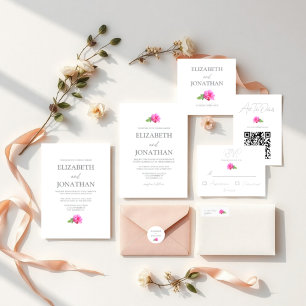 Adesivo Casamento Minimalista Clássico Rosa Pink