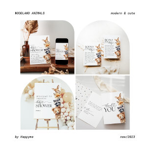 Cartão De Informações Animais da Floresta Livros de Chá de fraldas Moder