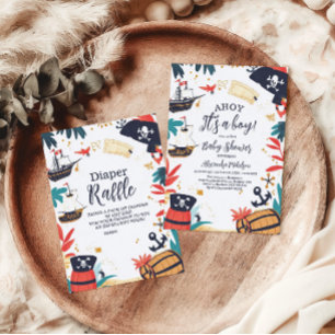 Cartão De Informações Ahoy é um garoto pirata navio de fralda marítima R