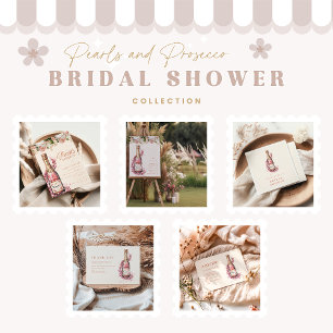 Cartão De Agradecimento Pérolas espumantes e Chá de panela de Prosecco