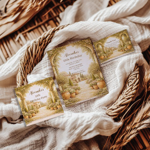 Cartão De Agradecimento Aniversário de Jardim de Mansão Vintage