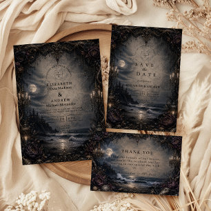 Convites Casamento Romântico de Costa Escura