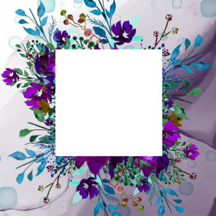 Convites Chá de casamento Botânico Roxo e Teal