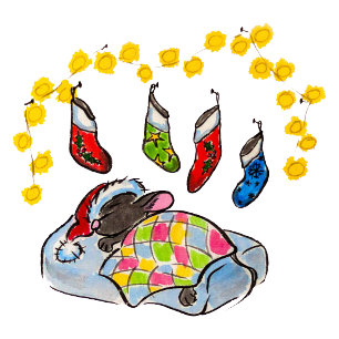 Mouse de Natal e Ano Novo com meias