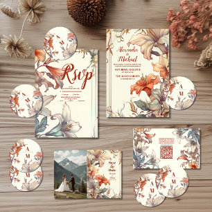 Reserve A Data Foto Vintage Floral Art Nouveau Casamento