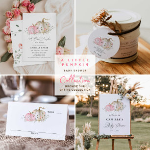 Convites Nosso Chá de fraldas de Menina de Abóbora