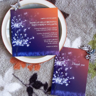 Convites Sunset Dandelions Casamento Floral