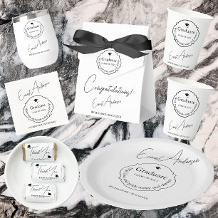 Convite para Graduação de Fotos em Branco Preto pa