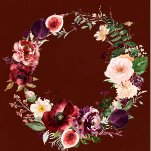 Casais de Flores Selvagens da Burgundy Convite par