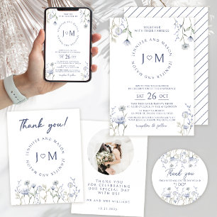 Bolinha-azul, flores minúsculas convite para casam