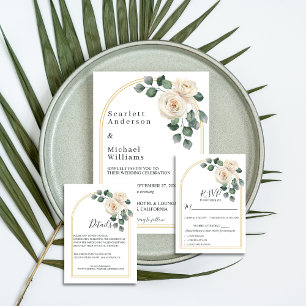 Convites Rosas Brancas Primavera Floral Romântico Casamento