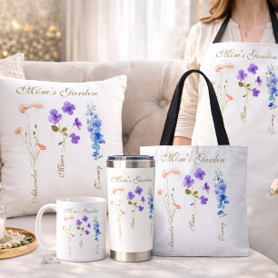 Caneca De Café Jardim do Nome das Crianças Personalizado para Mãe