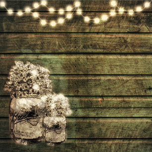 Convite rústico do casamento do frasco de pedreir