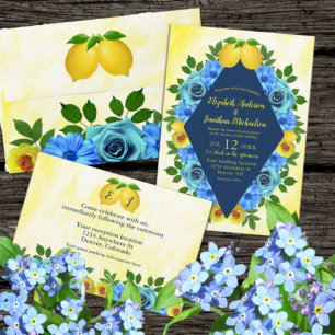 Convites Sunny Lemon Floral Wedding