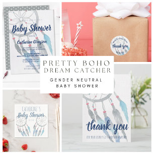 Convite para Chá de fraldas de Sonhador Tribal Boh