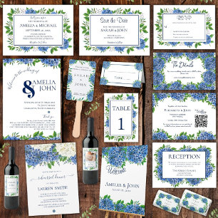 Convites de Casamento com Monograma de Hortênsias 