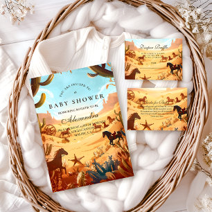 Convites Chá de Bebê Country Boho Western