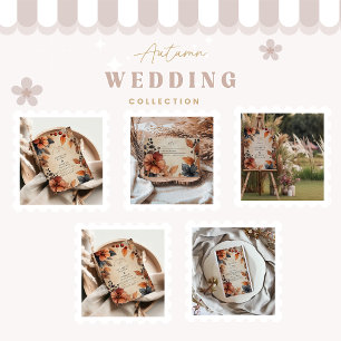 Cartão RSVP Casamento Floral Outonal Vintage com Estilo Mal-hu