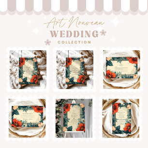 Convites Nouveau Europeu de Casamento Floral