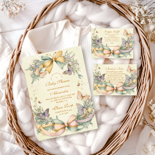Convites Chá de fraldas de Arco de borboleta