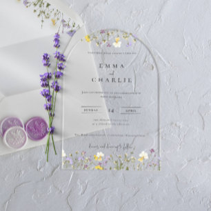 Adesivo Quadrado Boho Selvagens de Botânica casamento Lilac Script