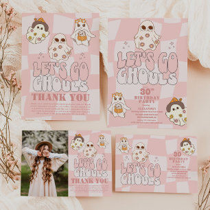 Cartão De Agradecimento Foto Groovy Vamos go Ghouls Halloween Nascimento A