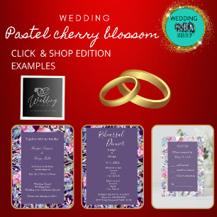 Convites casamento violeta e colorido de flores silvestres