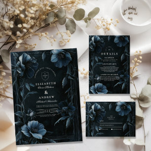 Cartão De Agradecimento Vintage Floral Art Nouveau Wedding