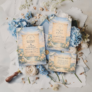 Cartão RSVP Casamento Elegante a Bordo de um Cruzeiro