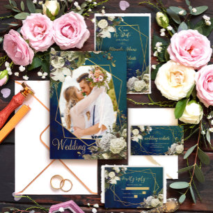 Convite para Casamento Rustic Floral Greenery Coun