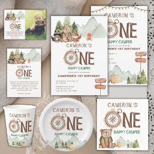 Convites Um primeiro aniversario de Aquarela Feliz do Urso 