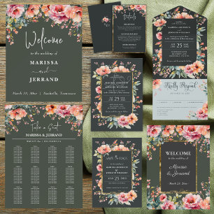 Convites Casamento Floral Moderno Rustic Country Sage