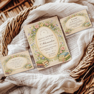 Convites Novo Capítulo Livros de Jardim Chá de Noiva