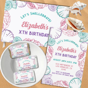 Convites Meninas de Conchas Aniversário