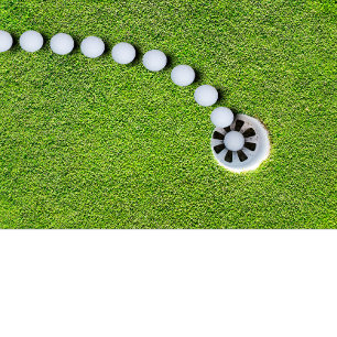 Adesivo Golf Instruction Swing Sweat Flag hole on green