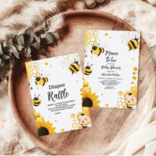 Prato De Papel Mamãe para Bee Wildflower Honeybee Chá de fraldas