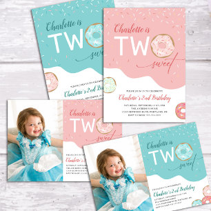 Camiseta Segundo aniversário de duas Rosquinhas cor-de-rosa