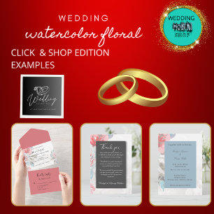 Convites nu onyx chic Floral rosa casamento
