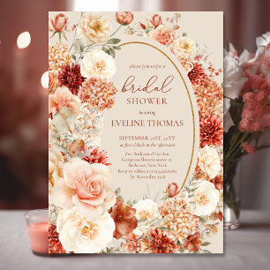 Convites Boho terracotta burgundy floral eucalipto Bridal